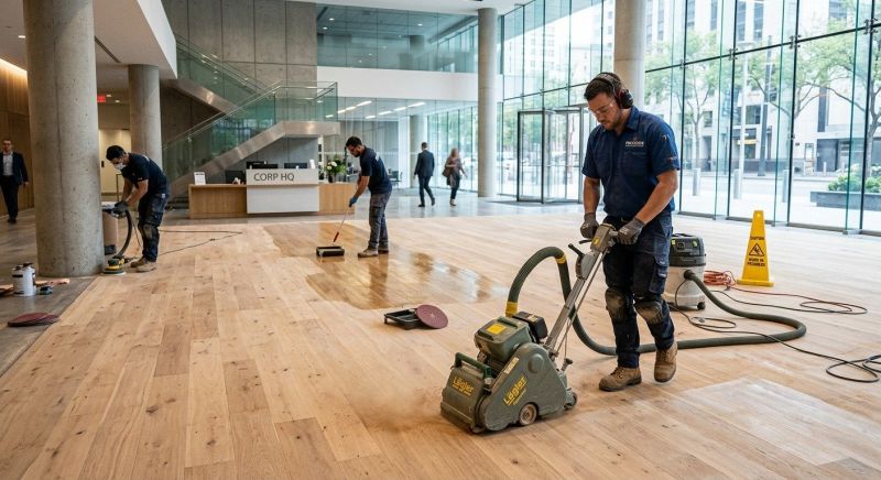 Our team working on Wood Floor Service projects in Escondido, CA