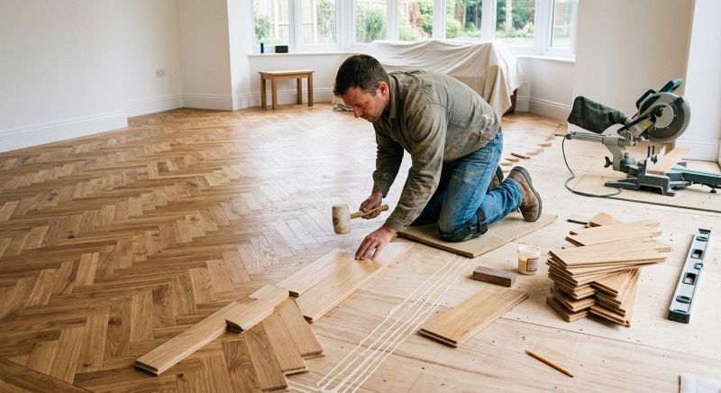 Dark Wood Floor Installation in Escondido, CA