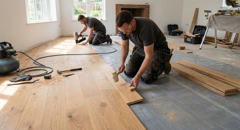 White Oak Floor Installation in Escondido, CA